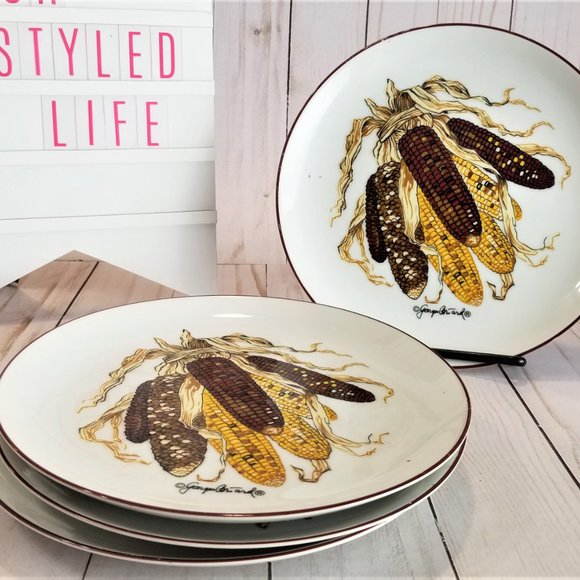 Set of 4 Georges Briard Indian Corn Bread/Dessert - Picture 4 of 5